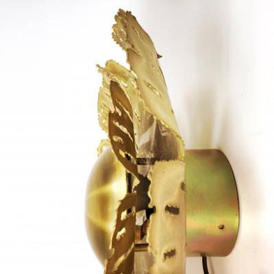 Brutalist Large Flower Wall Sconce by Svend Aage for Holm Sorensen, 1960s, Set of 2-VDW-839163