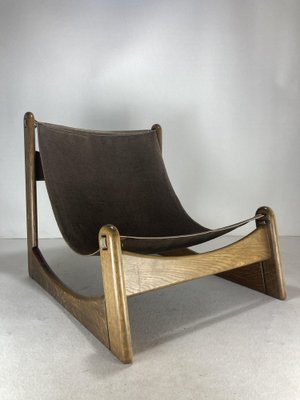 Brutalist Lounge Low Relax Chair in Bouclé by Carl Straub, 1970s-BHG-1818753