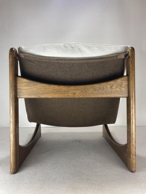 Brutalist Lounge Low Relax Chair in Bouclé by Carl Straub, 1970s-BHG-1818753