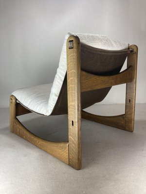 Brutalist Lounge Low Relax Chair in Bouclé by Carl Straub, 1970s-BHG-1818753