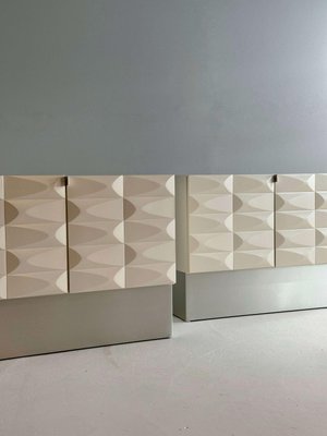 Brutalist Low Cabinet Set in Crème White-GNW-2028692