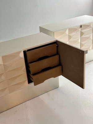 Brutalist Low Cabinet Set in Crème White-GNW-2028692