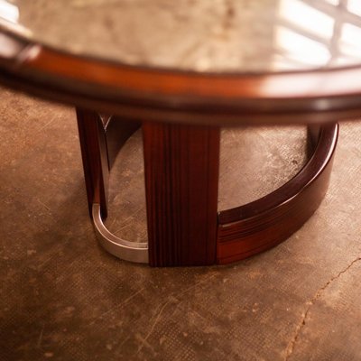 Brutalist Marble & Rosewood Dining Table, 1970s-QVY-1398964