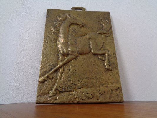 Brutalist Metal Horse Wall Panel, 1960s-RDW-902211