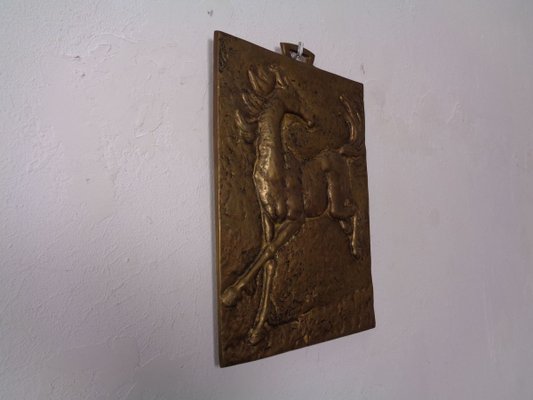 Brutalist Metal Horse Wall Panel, 1960s-RDW-902211