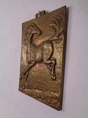 Brutalist Metal Horse Wall Panel, 1960s-RDW-902211