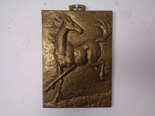 Brutalist Metal Horse Wall Panel, 1960s-RDW-902211