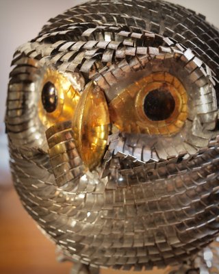 Brutalist Metal Owl, 1970s-ZJN-1772599