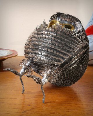 Brutalist Metal Owl, 1970s-ZJN-1772599