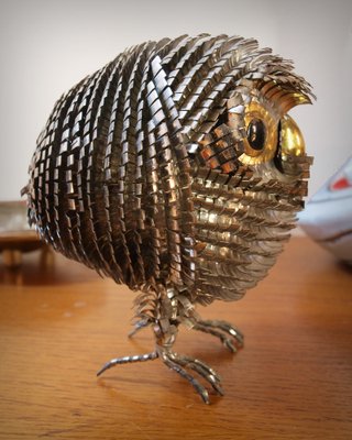 Brutalist Metal Owl, 1970s-ZJN-1772599