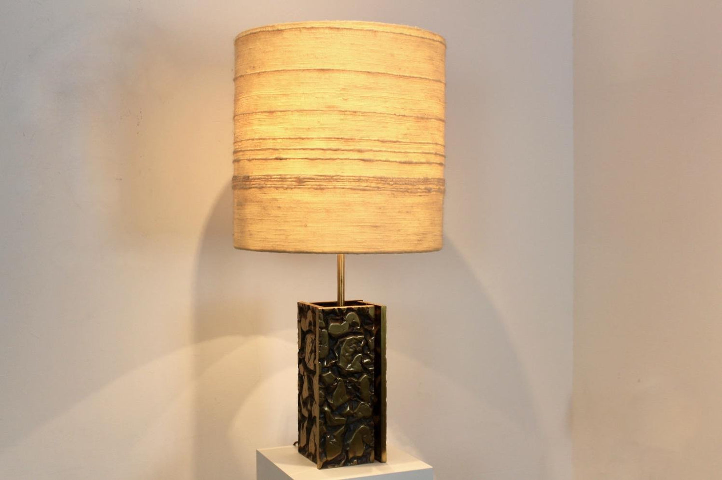 Brutalist Metal Sculptured Table Lamp