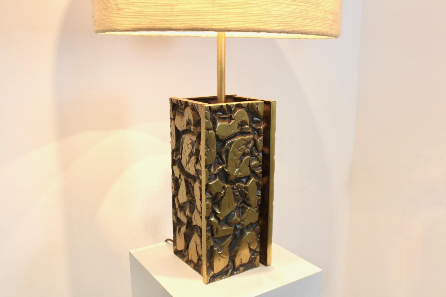 Brutalist Metal Sculptured Table Lamp