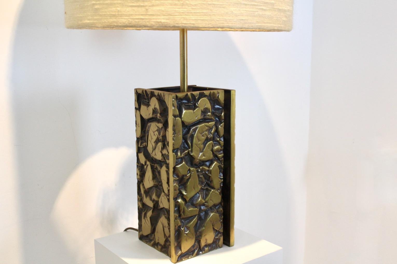 Brutalist Metal Sculptured Table Lamp