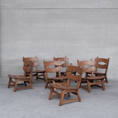 Brutalist Mid-Century Low Wooden Lounge Chairs-JRP-1112637