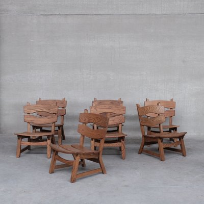 Brutalist Mid-Century Low Wooden Lounge Chairs-JRP-1112637