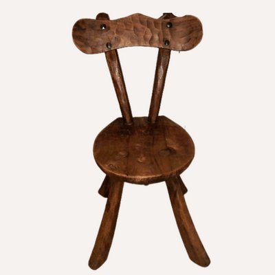 Brutalist Milking Stool, France, 1950s-BHG-1363999