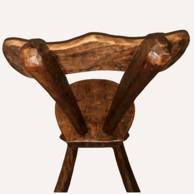 Brutalist Milking Stool, France, 1950s-BHG-1363999