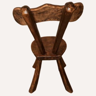 Brutalist Milking Stool, France, 1950s-BHG-1363999