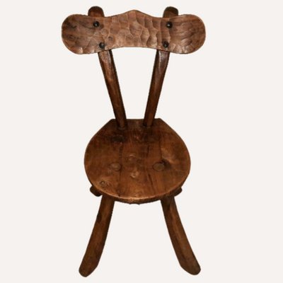 Brutalist Milking Stool, France, 1950s-BHG-1363999