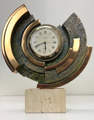 Brutalist Modern Art Clock from Borghese, 1980s-WZZ-1429006