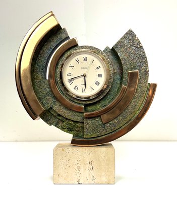 Brutalist Modern Art Clock from Borghese, 1980s-WZZ-1429006