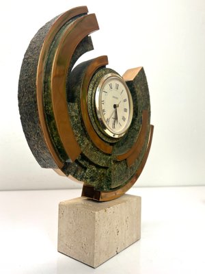 Brutalist Modern Art Clock from Borghese, 1980s-WZZ-1429006