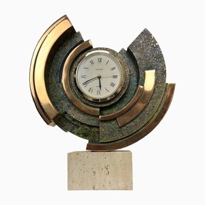 Brutalist Modern Art Clock from Borghese, 1980s-WZZ-1429006