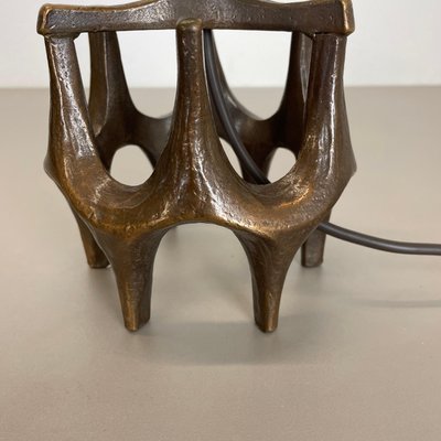 Brutalist Modern Bronze Table Light by Michael Harjes, Germany 1960s-QZ-1735704