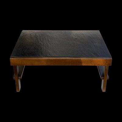 Brutalist Modernist Black Grey Natural Stone Coffee Table by Carl Straub, Germany, 1979-BHG-1107153