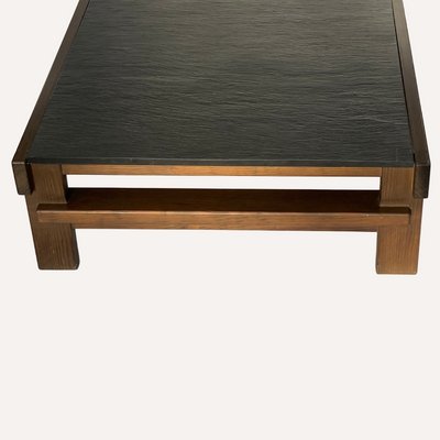 Brutalist Modernist Black Grey Natural Stone Coffee Table by Carl Straub, Germany, 1979-BHG-1107151