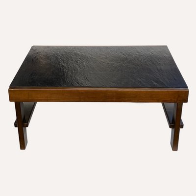 Brutalist Modernist Black Grey Natural Stone Coffee Table by Carl Straub, Germany, 1979-BHG-1107153