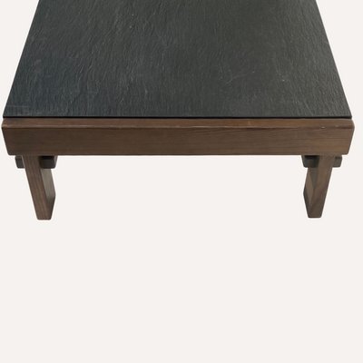 Brutalist Modernist Black Grey Natural Stone Coffee Table by Carl Straub, Germany, 1979-BHG-1107151