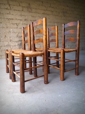 Brutalist Mulching Chairs attributed to George Robert, France, 1950s, Set of 4-ZJN-1770548