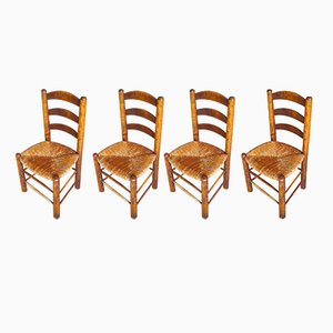 Brutalist Mulching Chairs attributed to George Robert, France, 1950s, Set of 4-ZJN-1770548