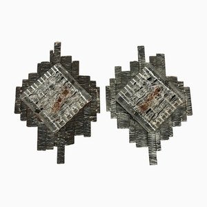 Brutalist Murano Glass Wall Sconces, Italy, 1970s, Set of 2-LYQ-1171701