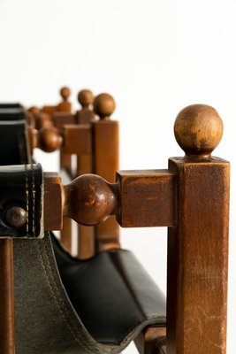 Brutalist Oak and Faux Leather Chairs in the Style of Charles Dudouyt, 1950s, Set of 2-UQV-1424500