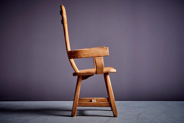 Brutalist Oak Chair from De Puydt, 1970s-SFD-2026356