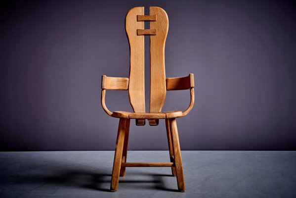 Brutalist Oak Chair from De Puydt, 1970s-SFD-2026356