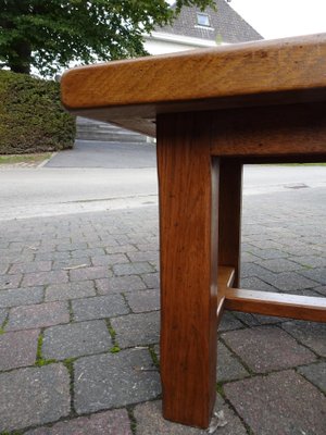 Brutalist Oak Coffee Table with Inlaid Top, 1970s-AWL-1417753