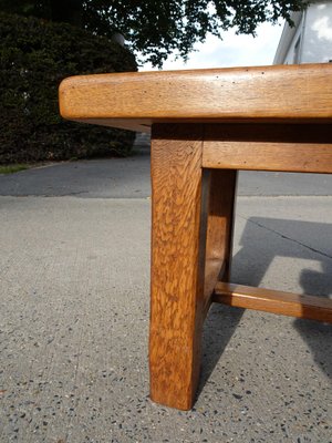 Brutalist Oak Coffee Table with Inlaid Top, 1970s-AWL-1417753