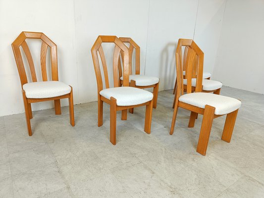 Brutalist Oak Dining Chairs, 1970s, Set of 6-IRH-1798767