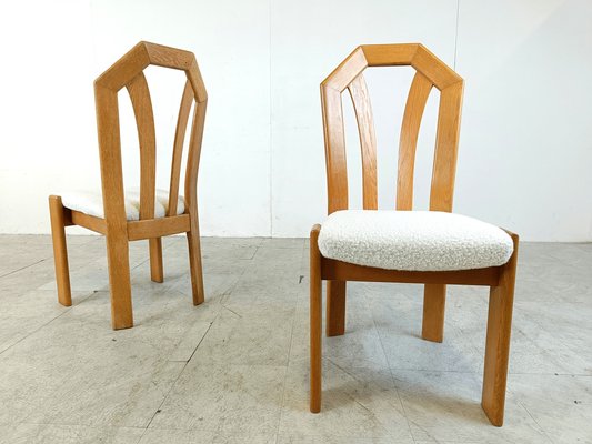 Brutalist Oak Dining Chairs, 1970s, Set of 6-IRH-1798767