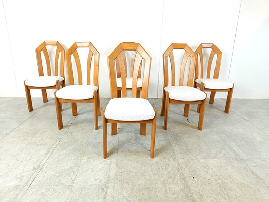 Brutalist Oak Dining Chairs, 1970s, Set of 6-IRH-1798767