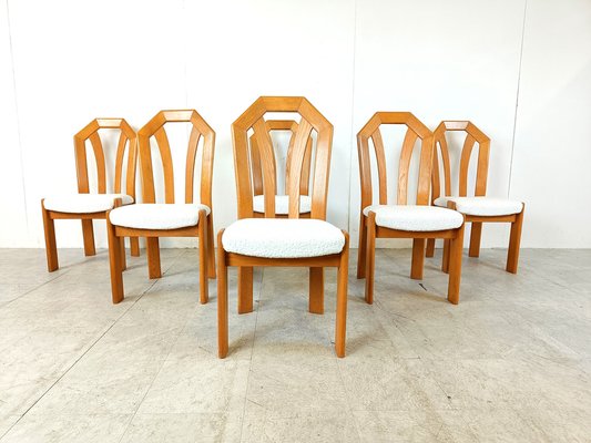 Brutalist Oak Dining Chairs, 1970s, Set of 6-IRH-1798767