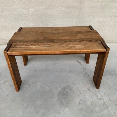 Brutalist Oak Mid-Century Belgium Dining Table-JRP-998249