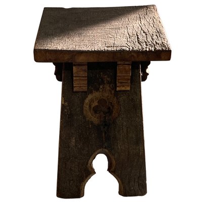 Brutalist Oak Stool-BHG-1162434