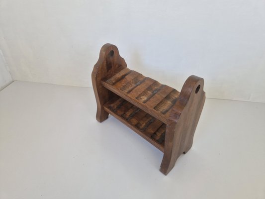 Brutalist Oak Wine Rack, 1970s-DGW-2020218