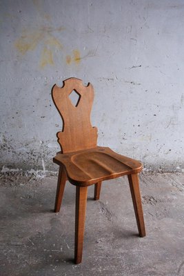 Brutalist Oak Wooden Chairs, Set of 2-PDG-1999438