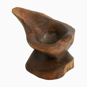 Brutalist Olive Wood Vide Poche by Charlotte Perriand, France, 1950s-UR-1017799