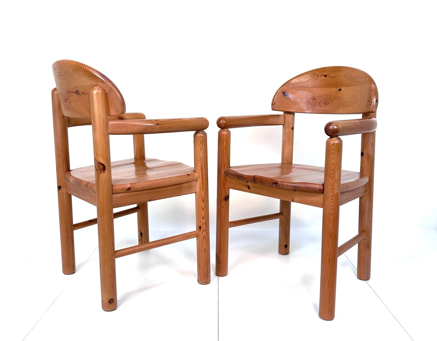 Brutalist Pine Armchairs by Rainer Daumiller for Hirtshals Savvaerk, Denmark, 1970s, Set of 2